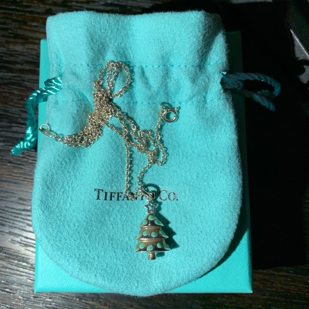 authentic tiffany & co christmas tree necklace
